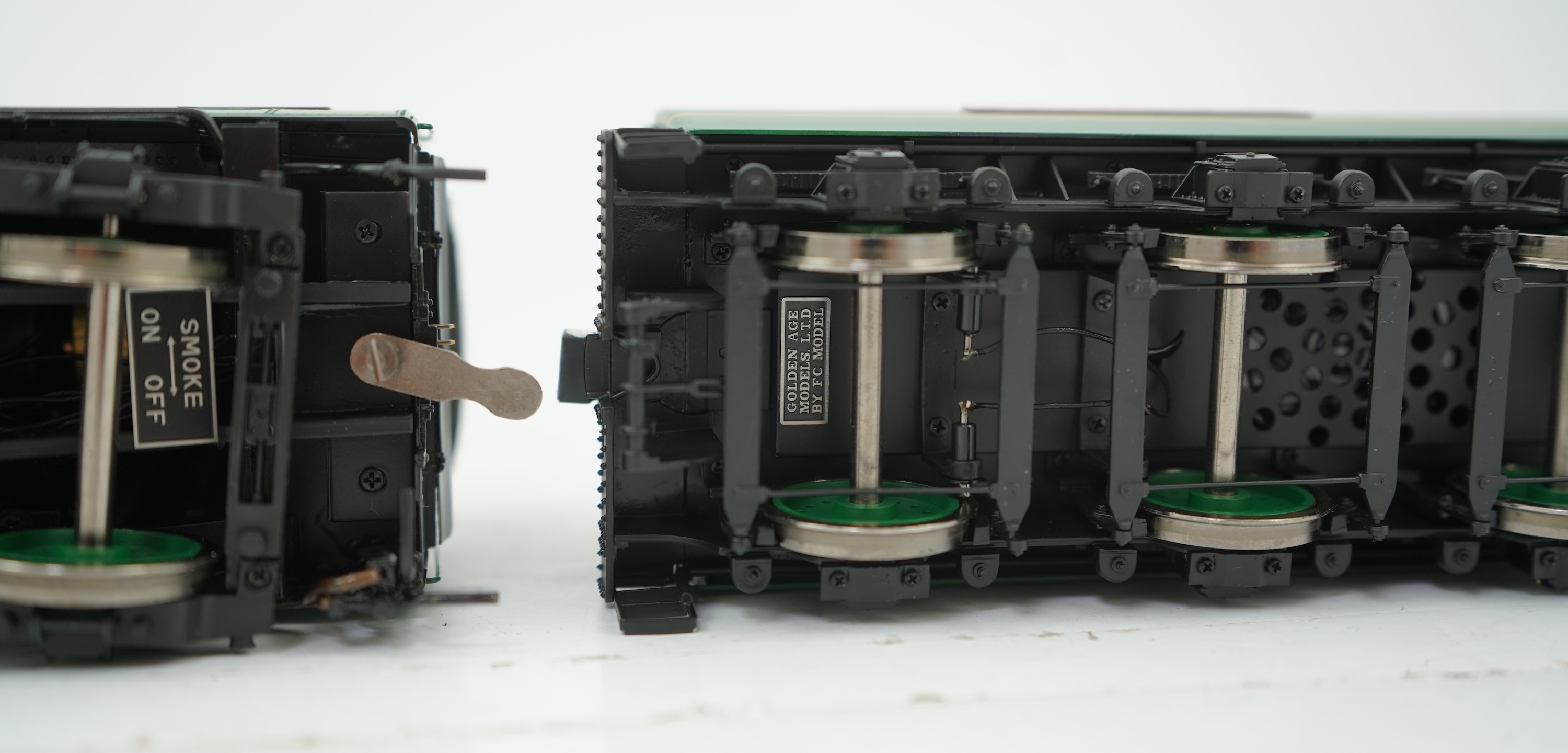 An 0 Gauge Golden Age Models Ltd by F C Models, model of a Southern Railway Merchant Navy Class Channel Packet 21C1, 4-6-2 tender locomotive, powered for two rail operation, with original box and operating instructions.